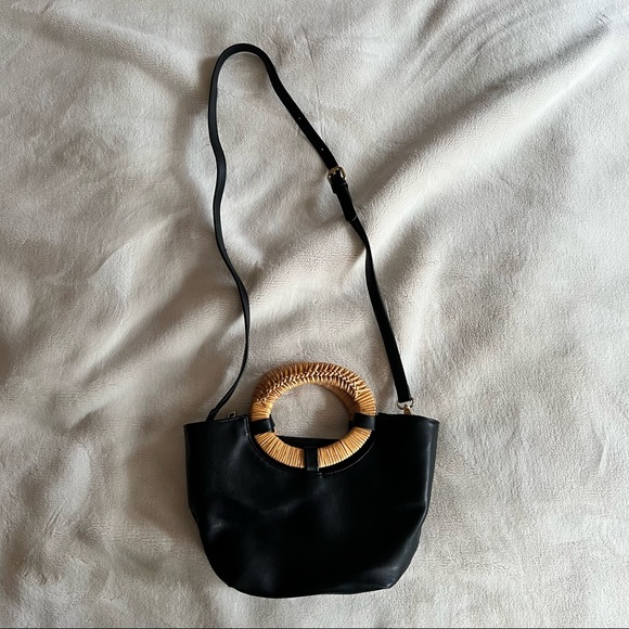 Anthropologie Handbags - Anthropologie 4-in-1 Black Leather Shoulder Bag